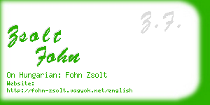 zsolt fohn business card